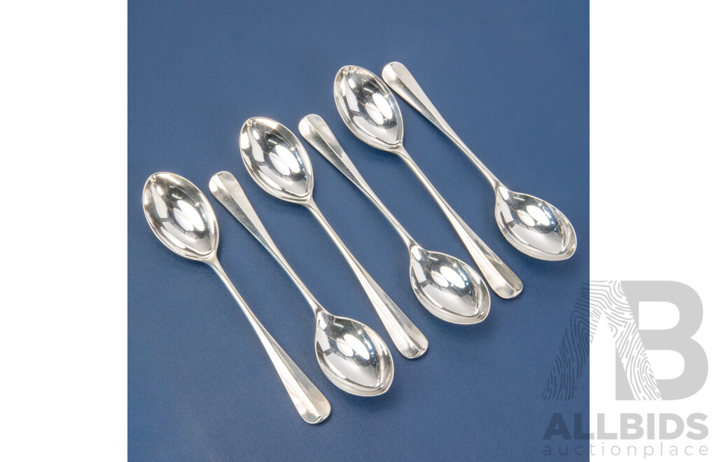 Six Edwardian Sterling Silver Spoons, Elkington & Co Ltd, Birmingham, 1909
