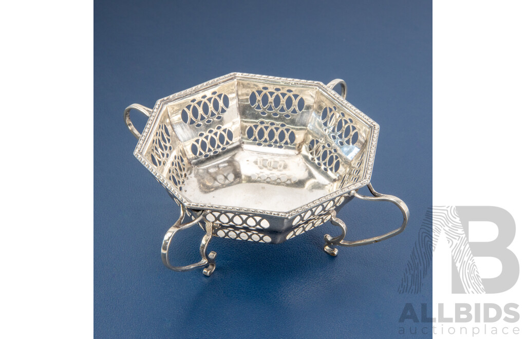 Antique Sterling Silver Bon Bon Dish, Synyer & Beddoes, Birmingham, 1914