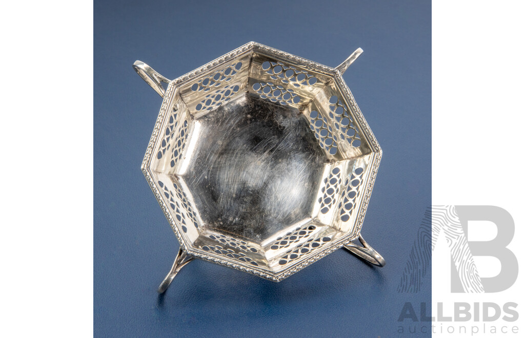 Antique Sterling Silver Bon Bon Dish, Synyer & Beddoes, Birmingham, 1914