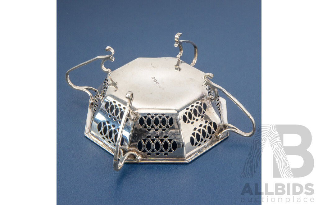 Antique Sterling Silver Bon Bon Dish, Synyer & Beddoes, Birmingham, 1914