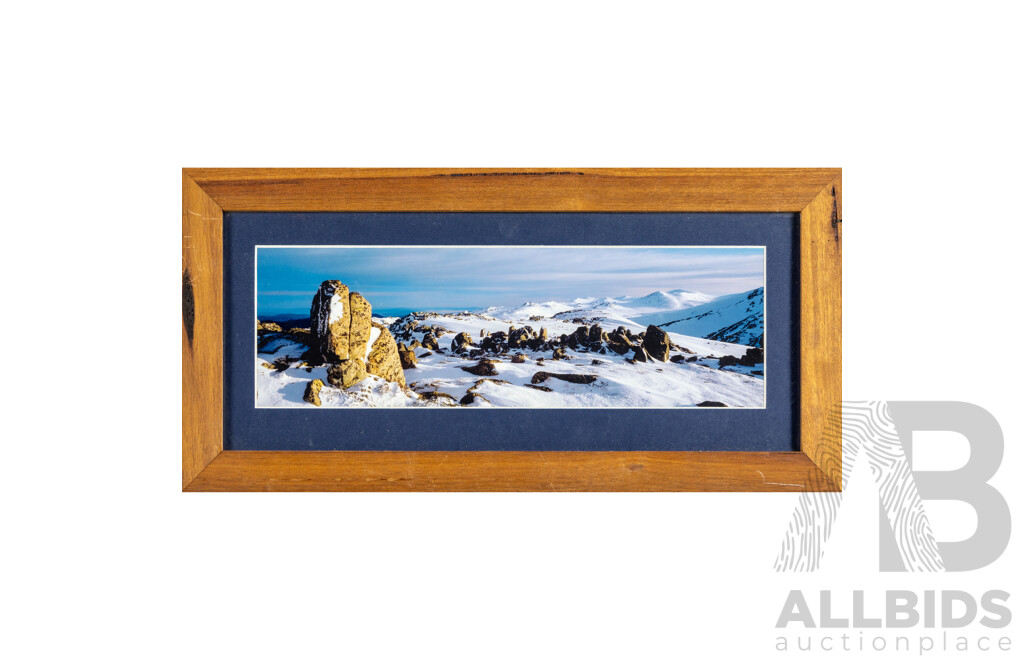 Michael Scott Lees (20th Century, Australian), Lake George, Bungendore NSW & Kosciuszko National Park, NSW, Pair of Original Colour Photographs, 23H x 47W cm (frames) (2)