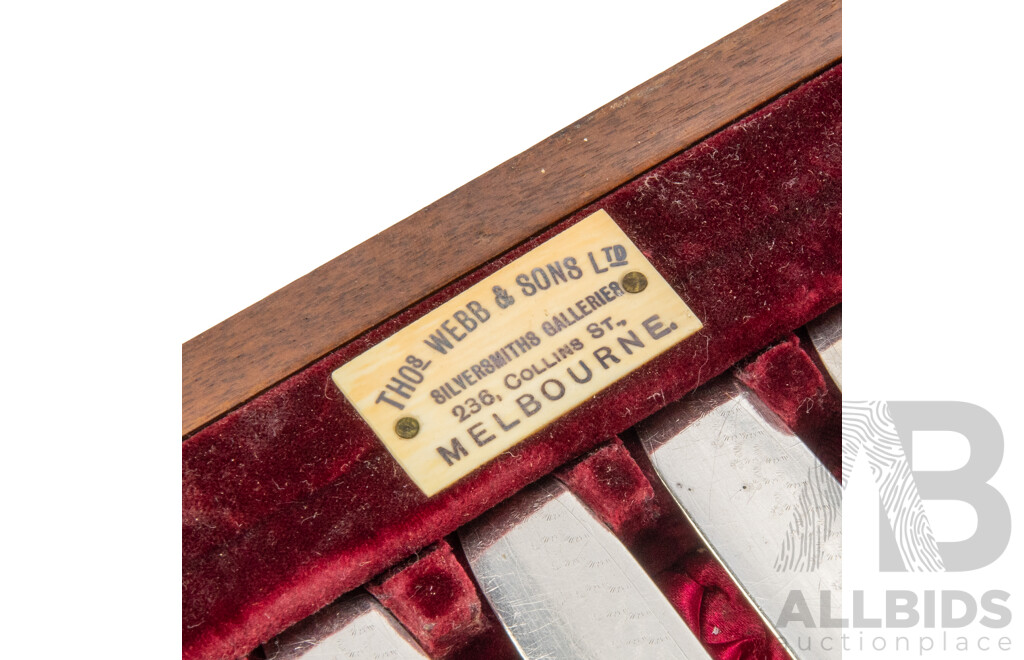 Antique Boxed Knife and Fork Set by Thomas Webb & Sons Silversmiths Galleries