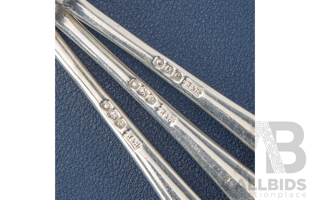 Six Sterling Silver Forks, Walker & Hall, Sheffield 1920  .925