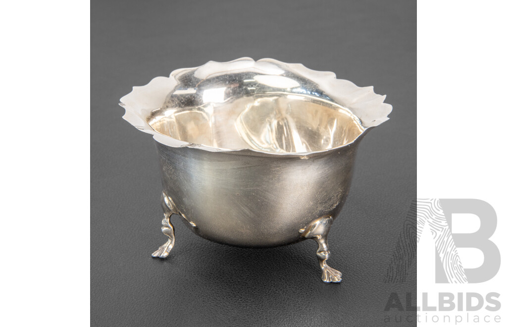 Vintage Sterling Silver Scalloped Edge Bowl, Harrods Ltd, Birmingham, 1938