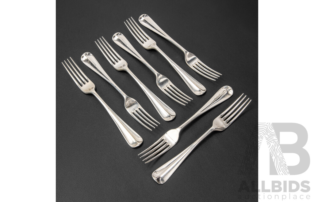 Eight Antique Sterling Silver Forks, Holland, Aldwinckle & Slater, London, 1897