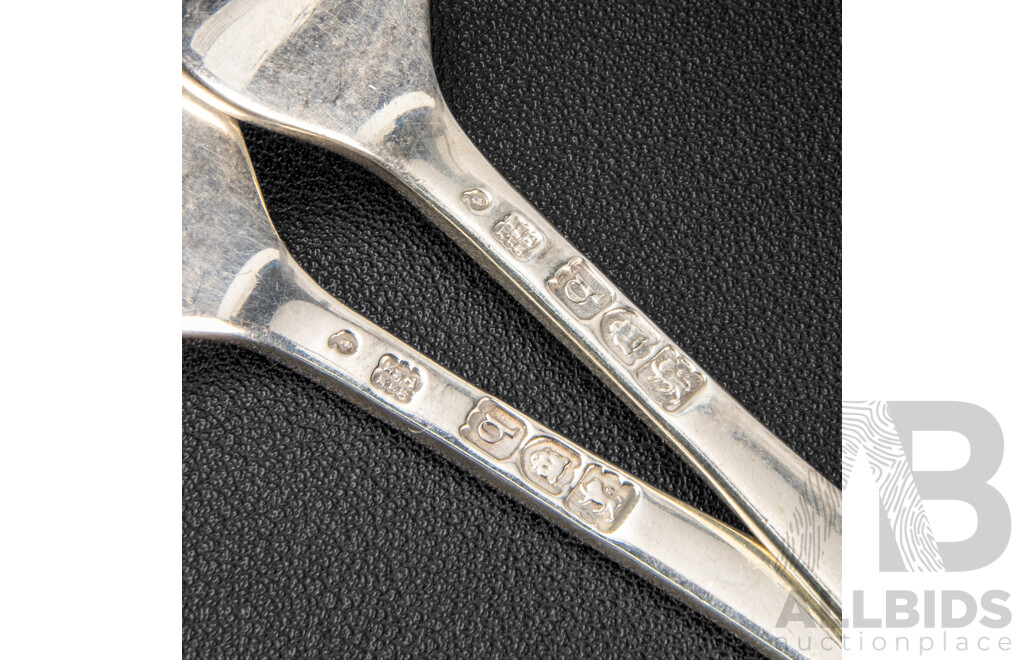 Eight Antique Sterling Silver Forks, Holland, Aldwinckle & Slater, London, 1897