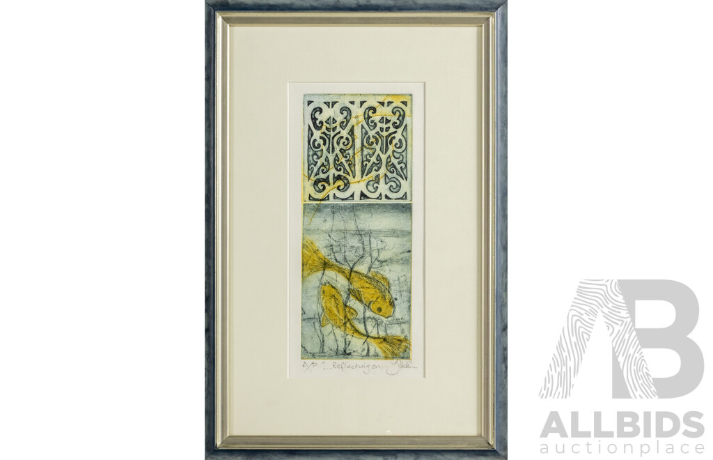 Signed Indistinctly, (20th Century), Reflecting On..., Original Colour Etching, 42 x 28 cm (frame)