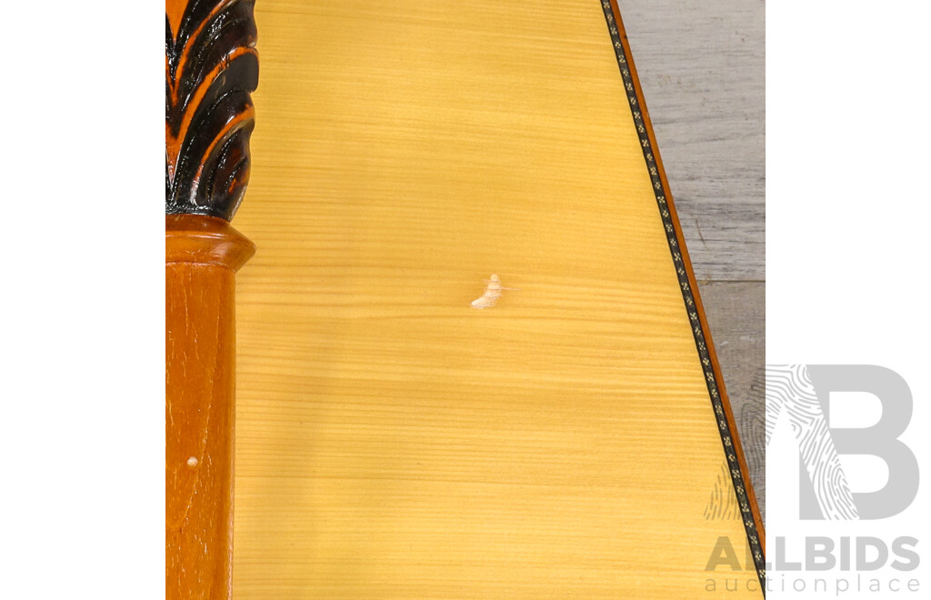 Vintage Costancio Sanabria Paraguayan Harp with Cover
