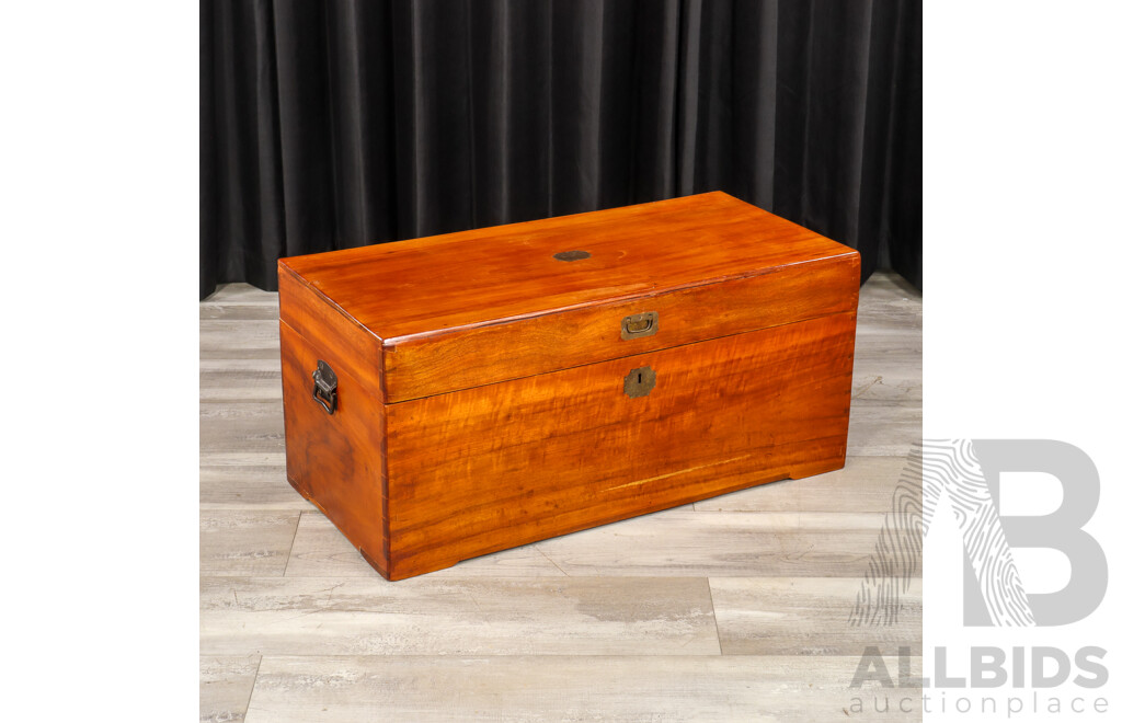 Vintage Teak Shipping Trunk