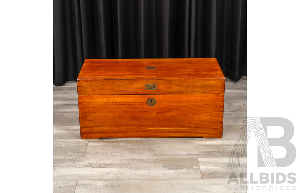 Vintage Teak Shipping Trunk