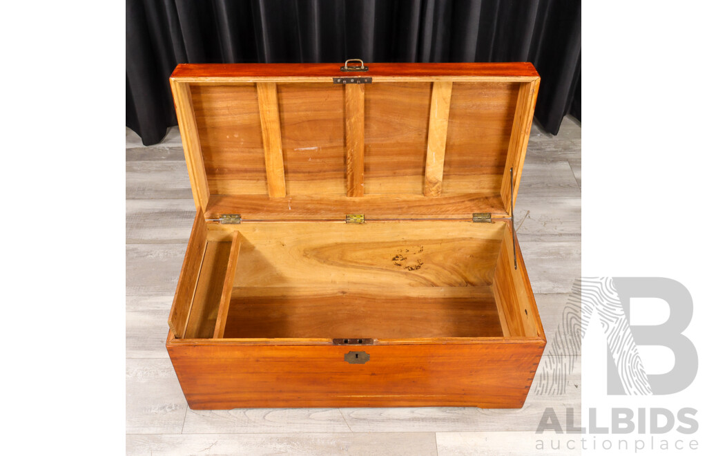 Vintage Teak Shipping Trunk