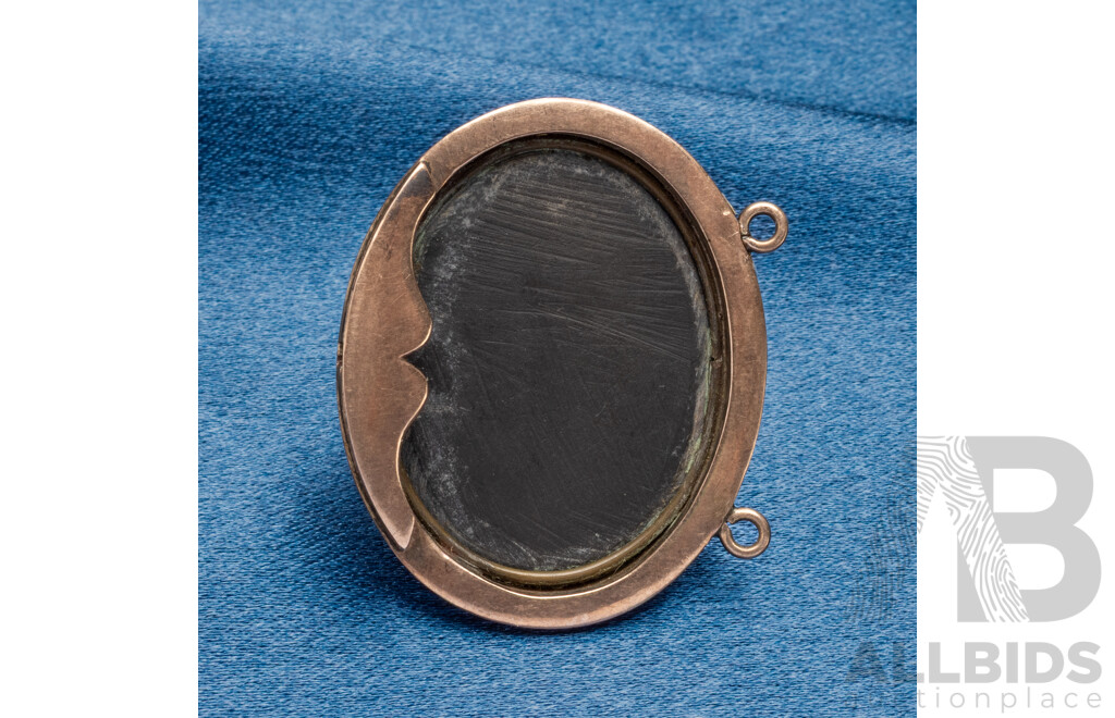 Vintage Victorian Pietra Dura Gold Brooch - 6.86gms