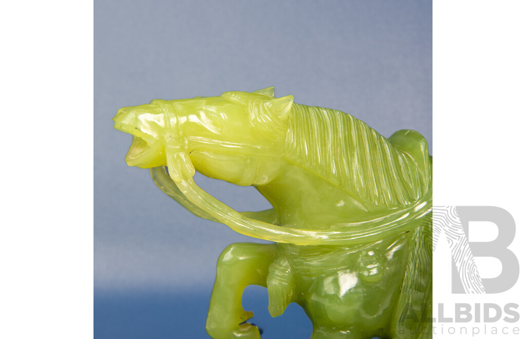 Nicely Carved Chinese Nephrite Horse Figure