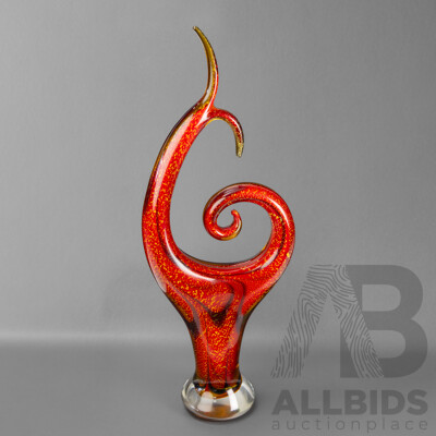 Large Hand Blown Sommerso Glass Sculpture