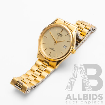 Vintage Adec Quartz Gold Tone Watch - 6B10-R02912