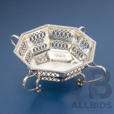 Antique Sterling Silver Bon Bon Dish, Synyer & Beddoes, Birmingham, 1914