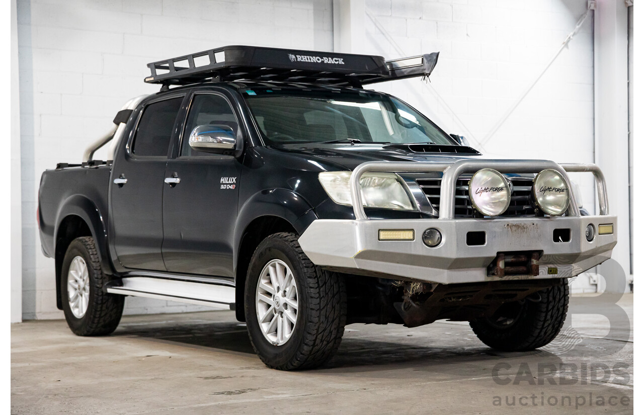 2/2012 Toyota Hilux SR5 (4x4) KUN26R MY12 Dual Cab P/Up Black Mica Turbo Diesel 3.0L