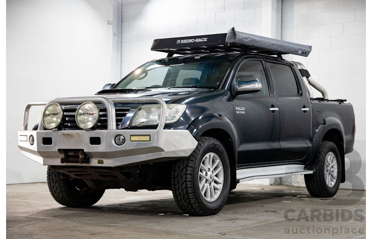 2/2012 Toyota Hilux SR5 (4x4) KUN26R MY12 Dual Cab P/Up Black Mica Turbo Diesel 3.0L
