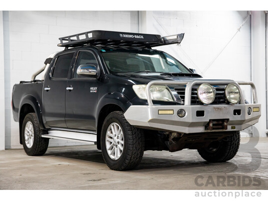 2/2012 Toyota Hilux SR5 (4x4) KUN26R MY12 Dual Cab P/Up Black Mica Turbo Diesel 3.0L