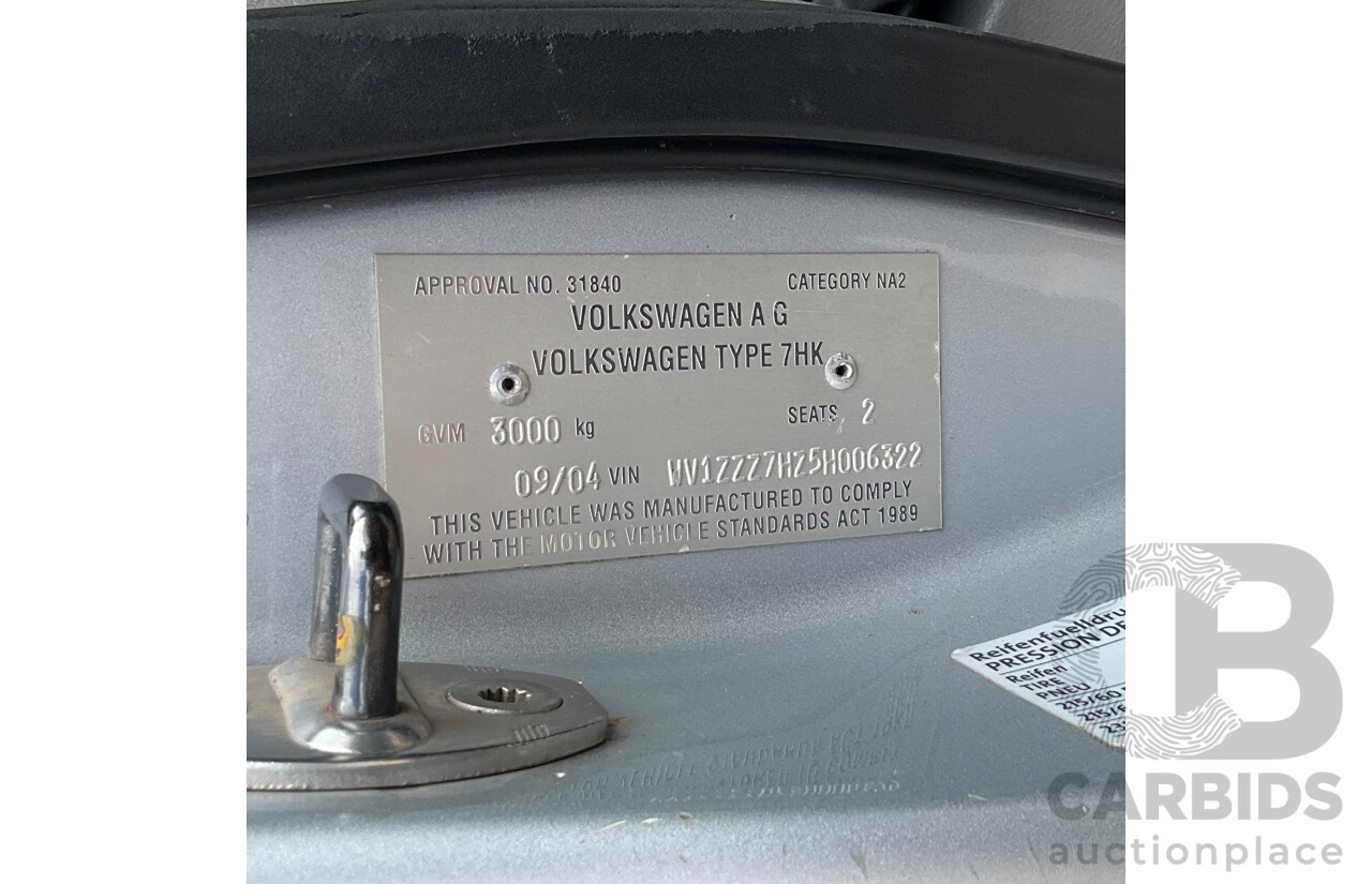 9/2004 Volkswagen Transporter (LWB) T5 Van Reflex Silver Metallic Turbo Diesel 2.5L - Custom Camper