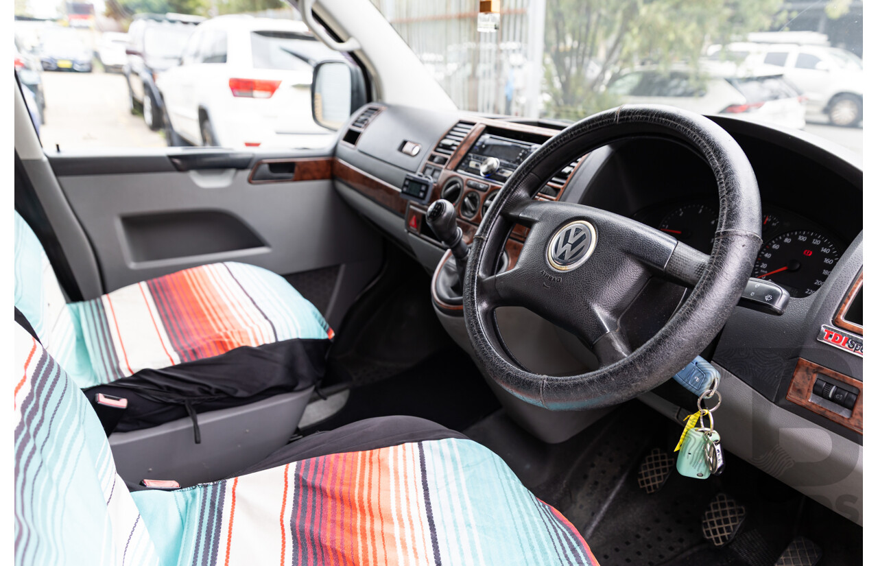 9/2004 Volkswagen Transporter (LWB) T5 Van Reflex Silver Metallic Turbo Diesel 2.5L - Custom Camper