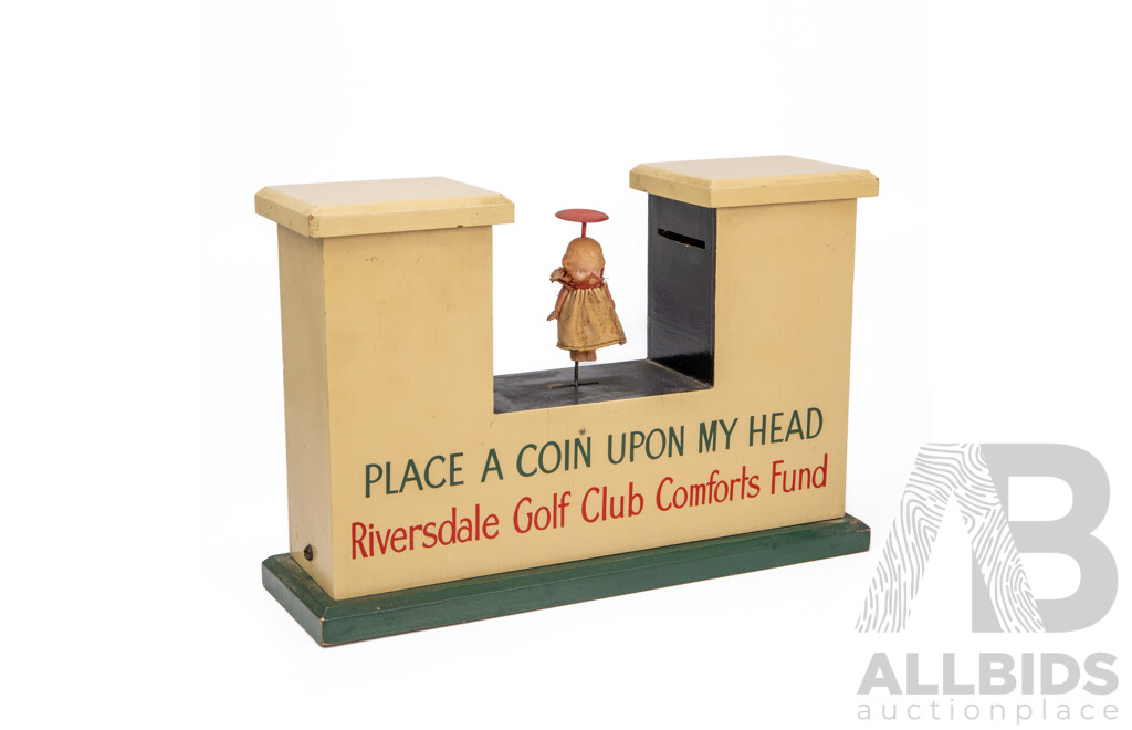 Vintage Timber Double Sided Swaying Figurative Money Box