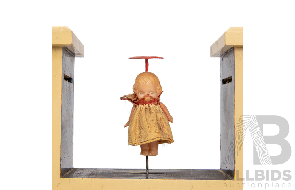 Vintage Timber Double Sided Swaying Figurative Money Box
