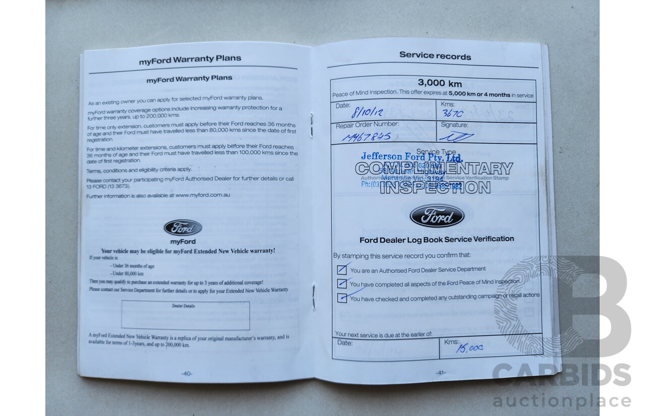 1/2012 Ford Focus Ambiente LW 5d Hatchback Black 1.6L