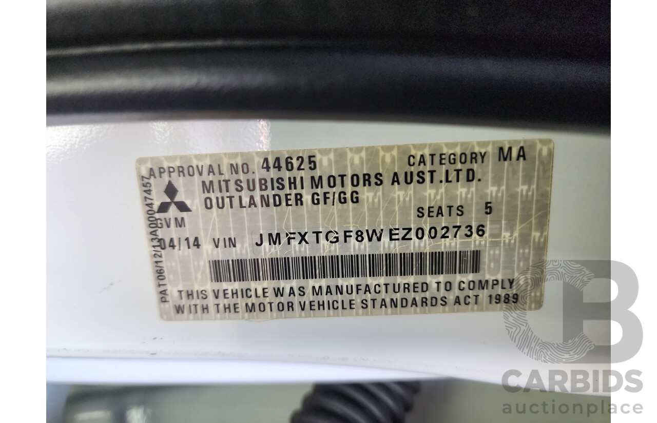4/2014 Mitsubishi Outlander ES (4x4) ZJ MY14.5 4d Wagon White 2.4L