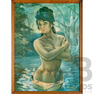 J.H. Lynch (20th Century, British, 1911-1989), Nymph (1960s), Mid-Century Reproduction Vintage Print to Board, 73 H x 55 W cm (frame)