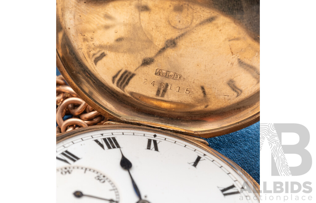 9ct Yellow Gold Engraved Pocket Watch, 1918 - 118.4gms