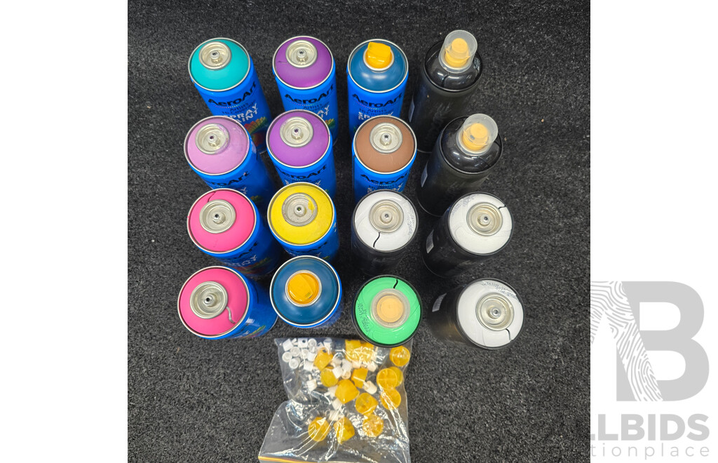MTN  and Aero Art Spray Paint - Lot of 16