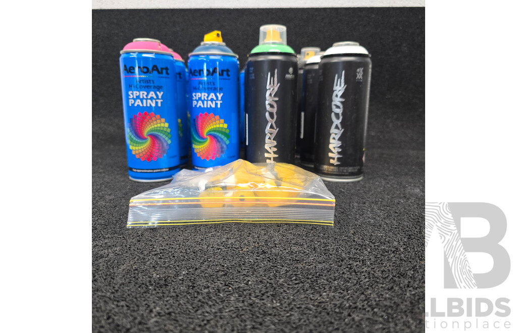 MTN  and Aero Art Spray Paint - Lot of 16