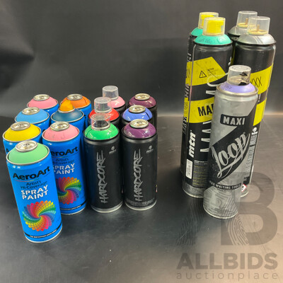 MTN Hardcore/ Mad Maxxx, AeroArt, Loop Spary Paint - Lot of 18