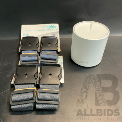 TP-Link Deco AX1500 Dual-Band Mesh Wi-Fi 6 System (1-Pack) & Skylite Luggage Strap Set X2