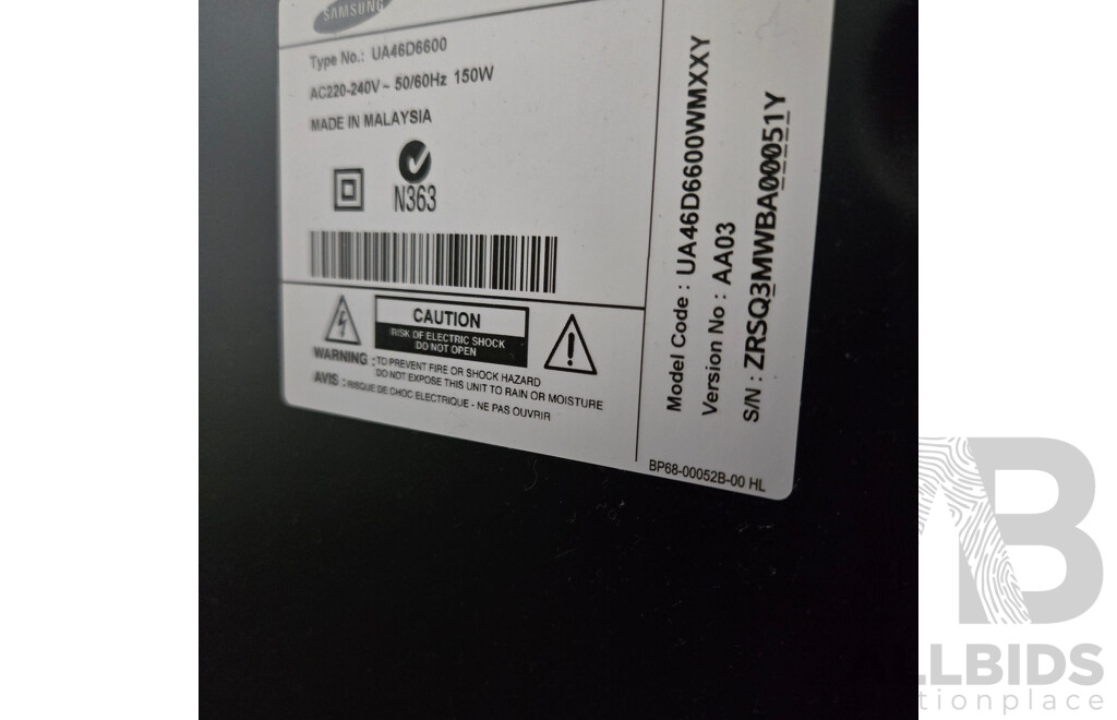 Samsung UA46D6600 Series 6 46inch TV with Apple TV Device