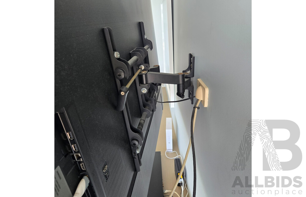 Samsung UA65CU8000W 65-inch Smart TV with Wall Brackets and Unused Stand + Samsung DVD Player, Assorted DVDs, and Telstra Gateway Connection Kit