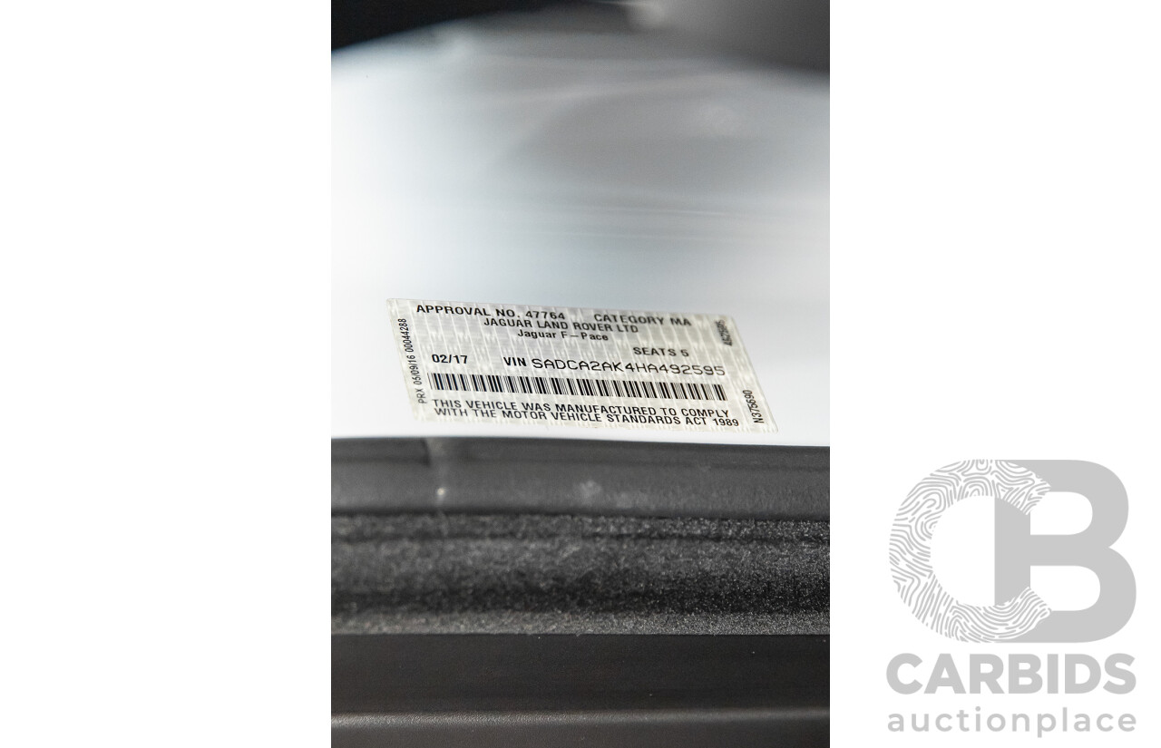 02/2017 Jaguar F-Pace 30d Portfolio (AWD) MY17 4d Wagon Glacier White Turbo Diesel V6 3.0L