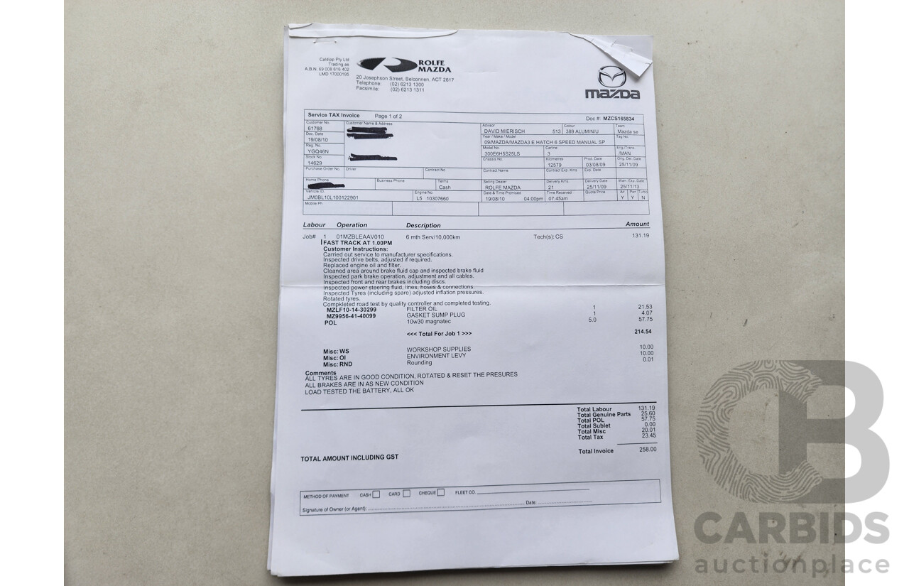 8/2009 Mazda Mazda3 SP25 BL 5d Hatchback Silver 2.5L