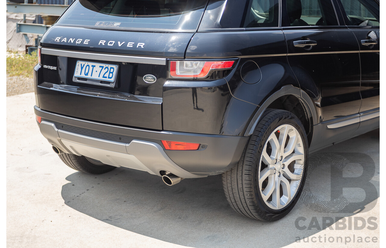 12/2016 Range Rover Evoque TD4 150 SE (AWD) LV MY17 5D Wagon Santorini Black Metallic Turbo Diesel 2.0L