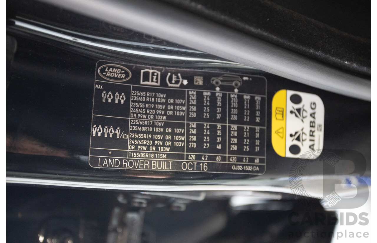 12/2016 Range Rover Evoque TD4 150 SE (AWD) LV MY17 5D Wagon Santorini Black Metallic Turbo Diesel 2.0L