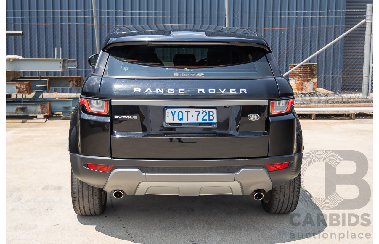 12/2016 Range Rover Evoque TD4 150 SE (AWD) LV MY17 5D Wagon Santorini Black Metallic Turbo Diesel 2.0L