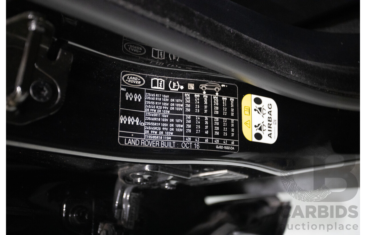 12/2016 Range Rover Evoque TD4 150 SE (AWD) LV MY17 5D Wagon Santorini Black Metallic Turbo Diesel 2.0L