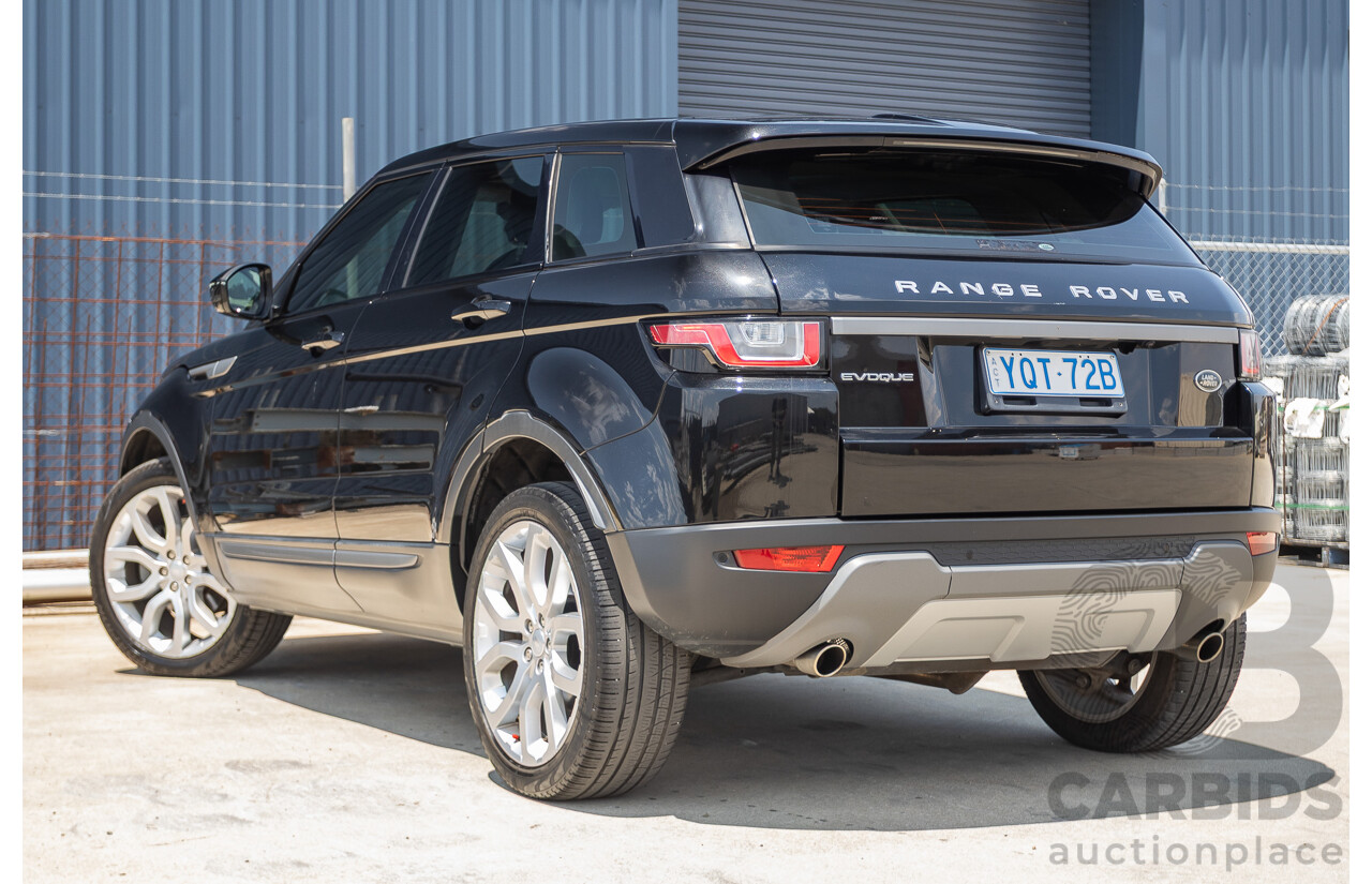 12/2016 Range Rover Evoque TD4 150 SE (AWD) LV MY17 5D Wagon Santorini Black Metallic Turbo Diesel 2.0L