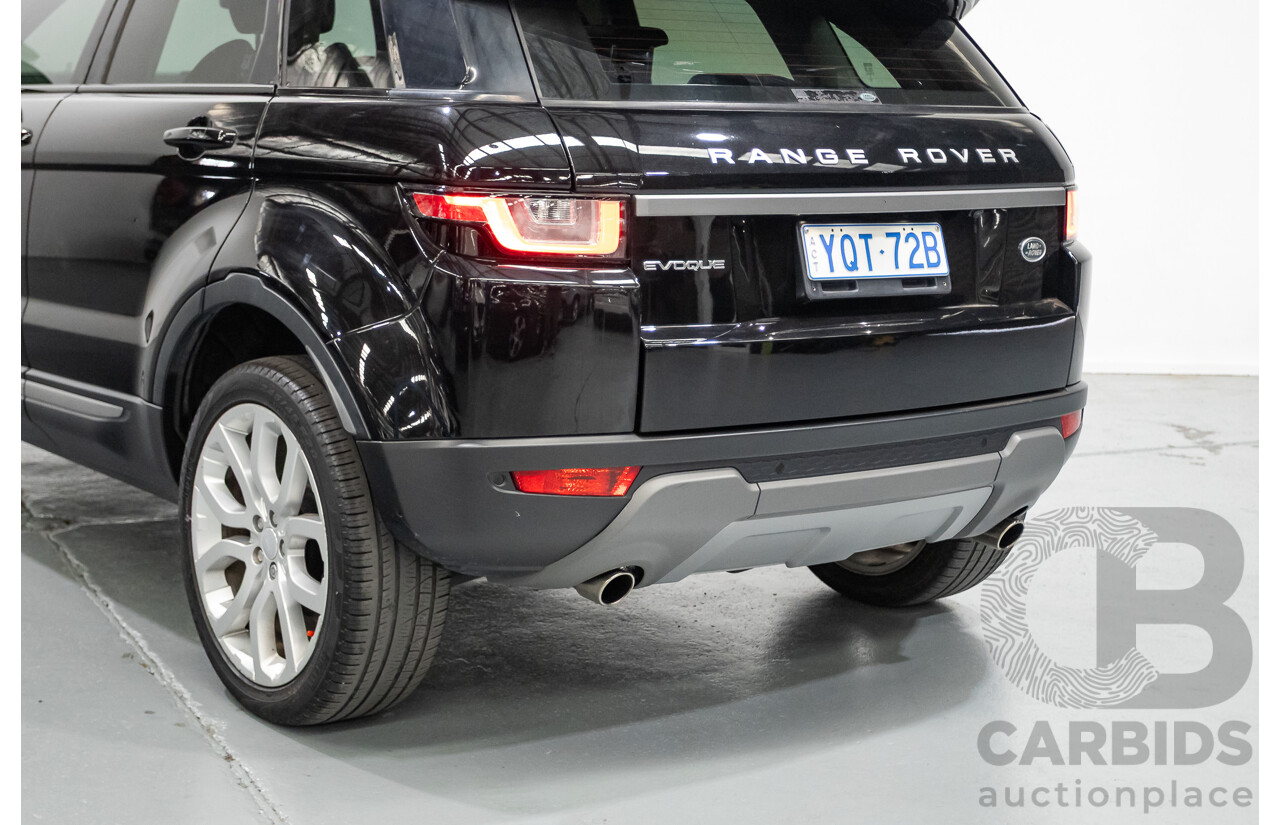 12/2016 Range Rover Evoque TD4 150 SE (AWD) LV MY17 5D Wagon Santorini Black Metallic Turbo Diesel 2.0L