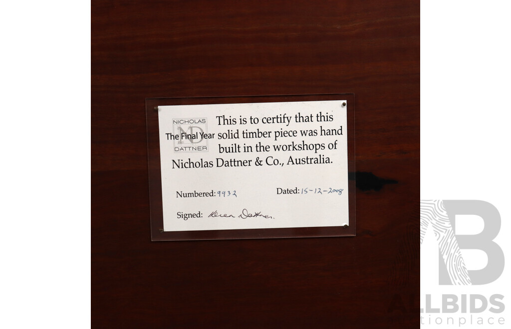 Nicholas Dattner & Co. Coffee Table (Numbered 9932 Dated 15/12/2008)