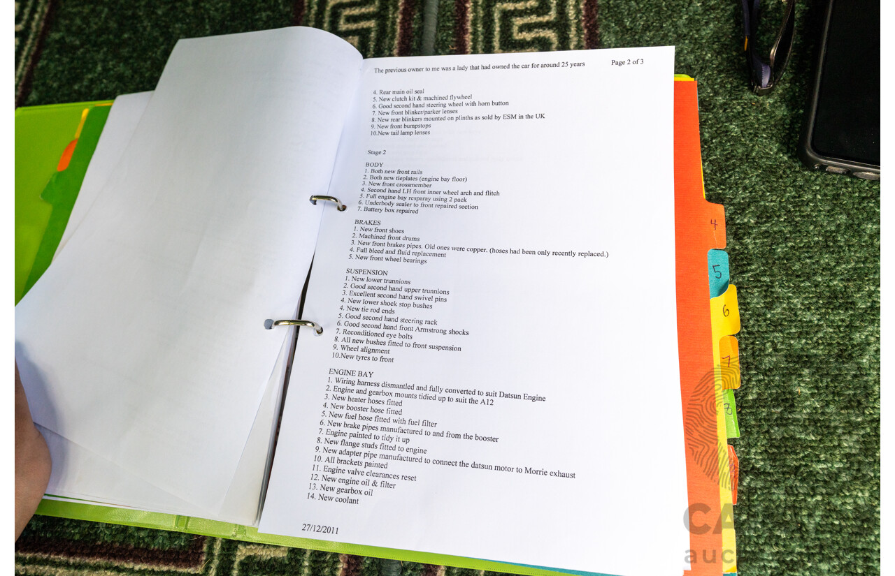 1/1959 Morris Minor 1000 Series III Light Pastel Green Datsun 1.2L - Engineered