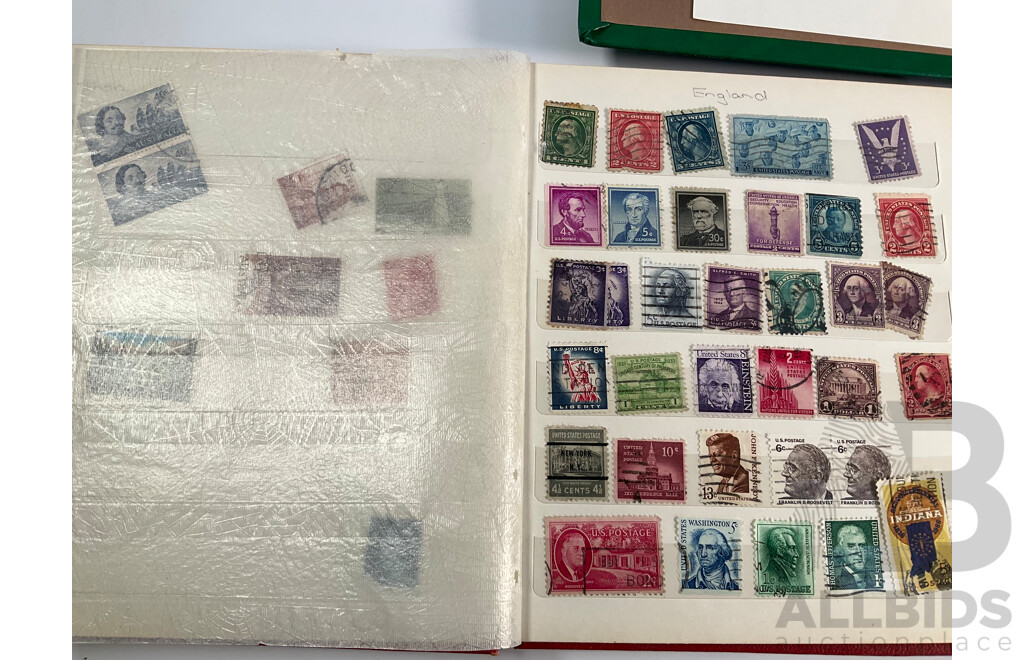 Three Albums of International Stamps Including Australia, Papua New Guinea, India, Switzerland, Italy, Germany, Indonesia, Thailand with Australian Seven Seas Album 1914 - 1971