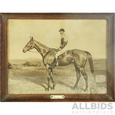 D.Giles, (Early 20th Century), Portrait of R.B. Fisner on Stane, Xth Royal Horse Stats? (1901), Original Antique Watercolour, 32 x 40 cm (frame)