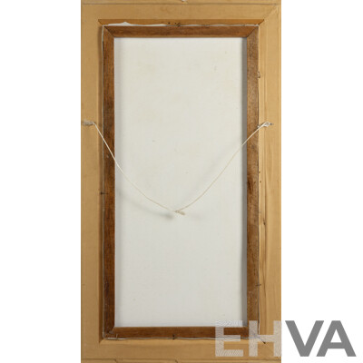 Artist Unknown, (20th Century, Asian School), Bamboo, Bugs and Butterfly, Original Vintage Ink and Wash on Canvas, 90 x 50 cm (frame)